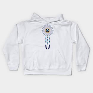 Boho Chic Evil Eye Mandala Dream Catcher Kids Hoodie